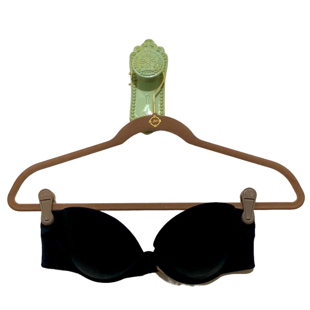 Victoria Secret Strapless Bra Black Underwire VS Convertible Triple Hook 34 B